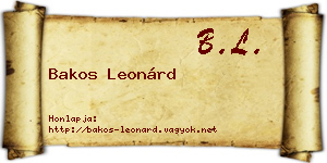 Bakos Leonárd névjegykártya