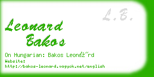 leonard bakos business card